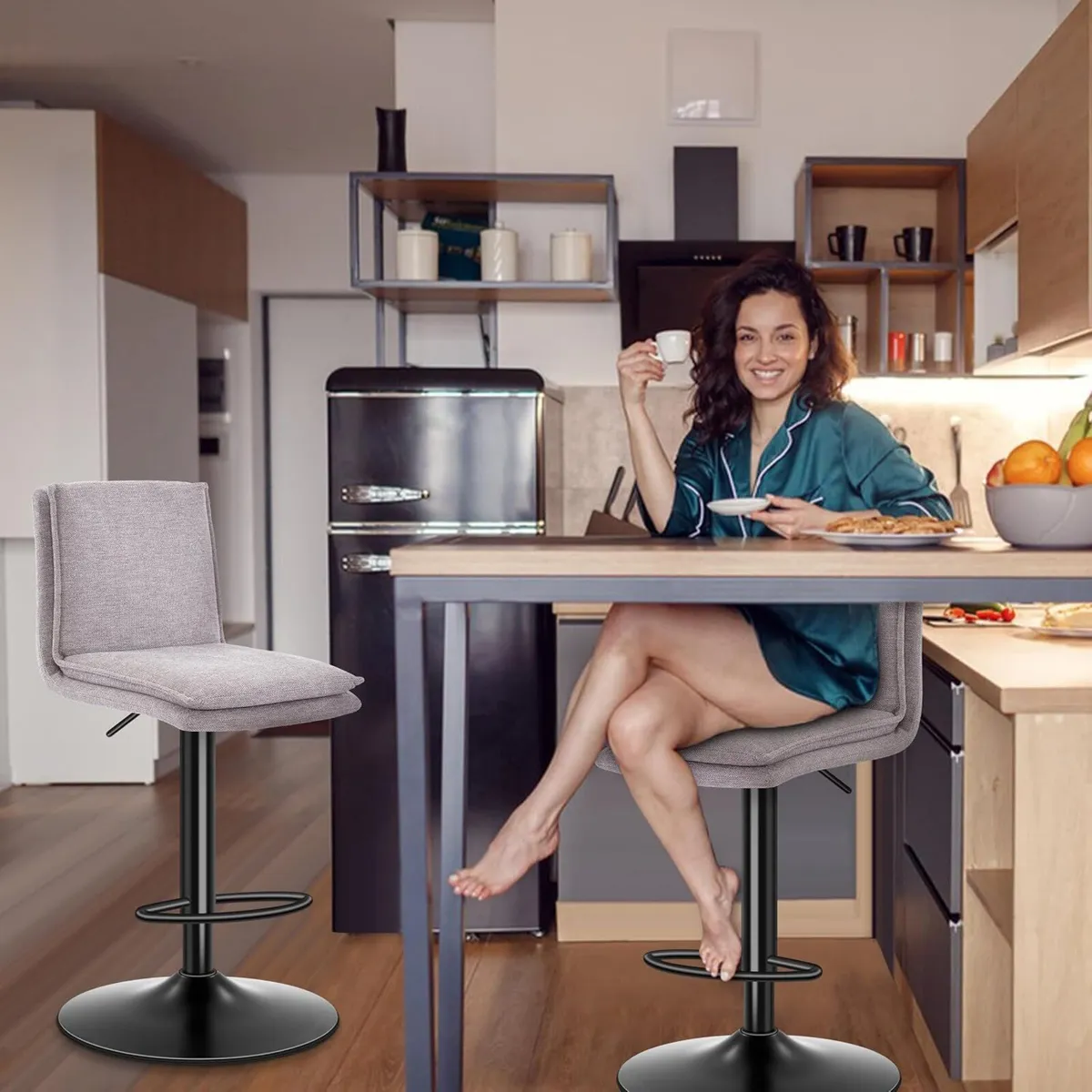 Bar Stools Adjustable Swivel Counter Height - Image 2