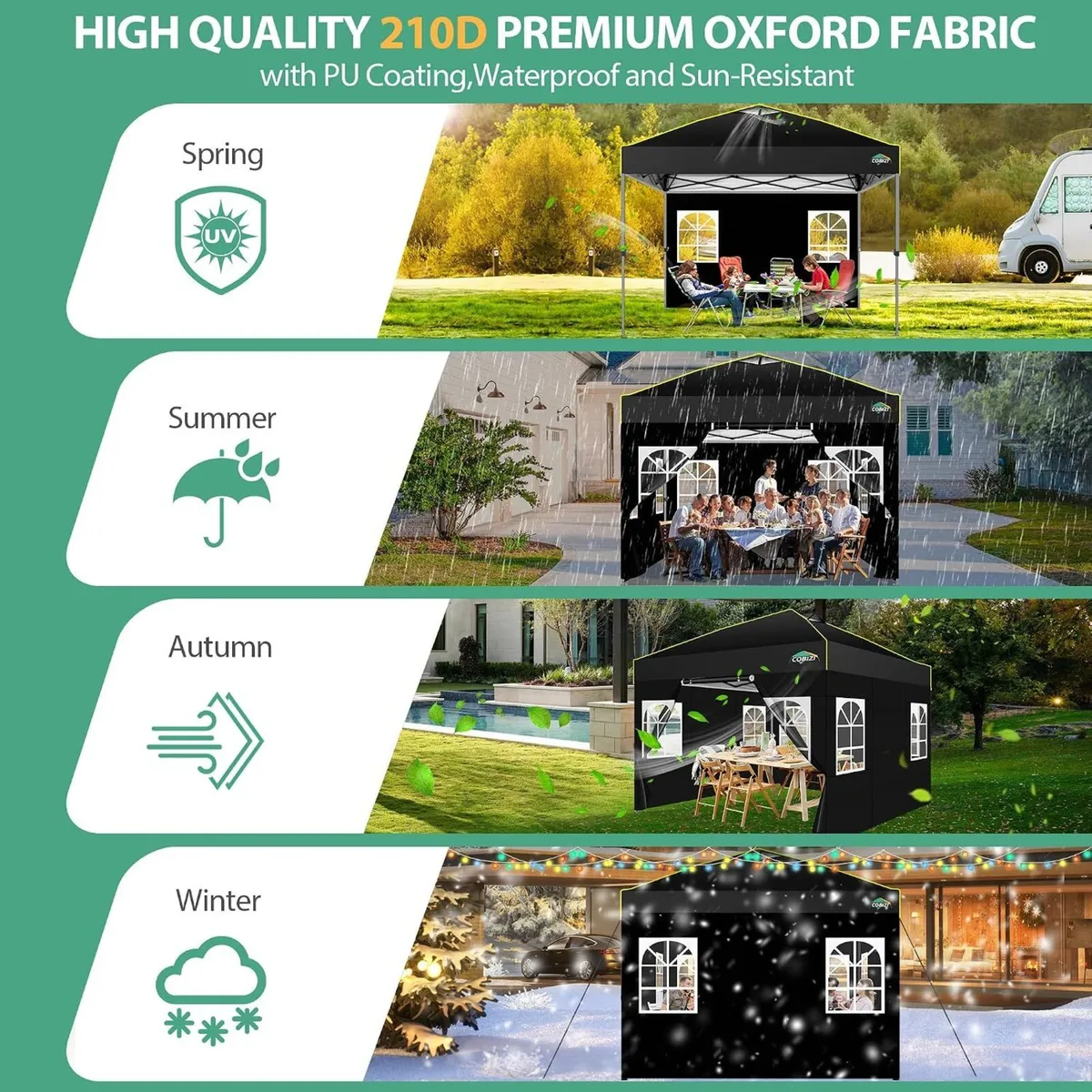 Gazebo 3 X 3 M Waterproof Stable Winterproof - Image 3
