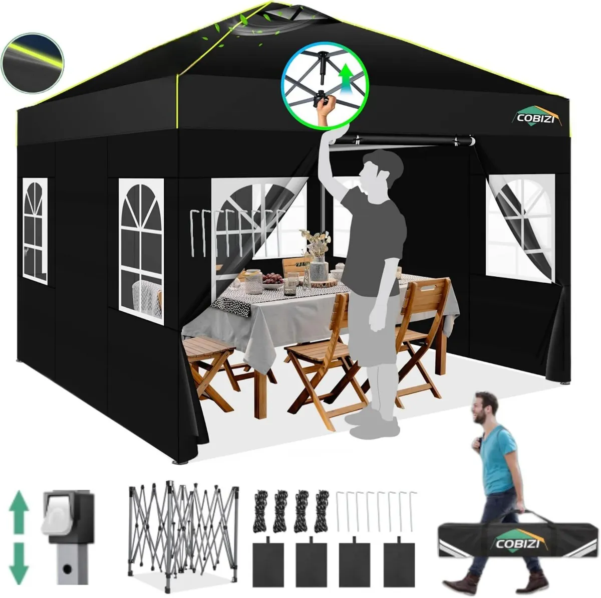 Gazebo 3 X 3 M Waterproof Stable Winterproof - Image 1