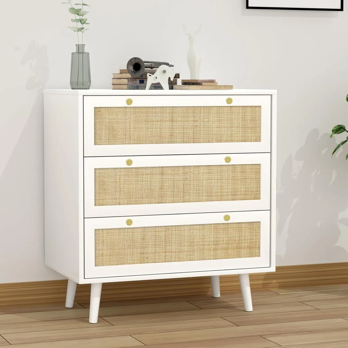 Chest of Drawers for Bedroom Rattan 3 Drawer - Image 4