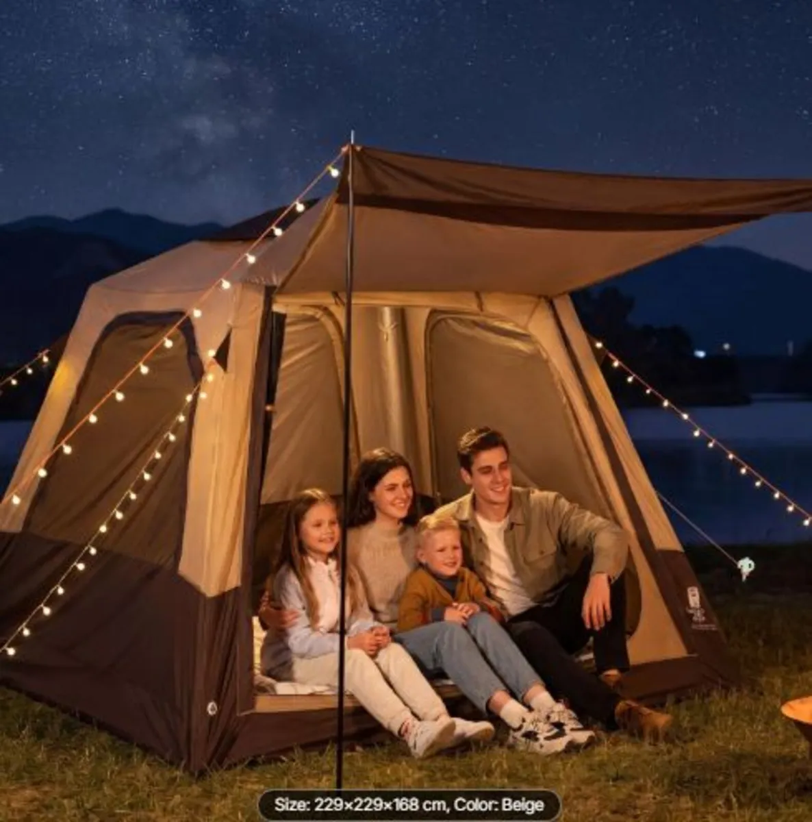 Camping Tent, 4 Person Inflatable Cabin Tent - Image 4