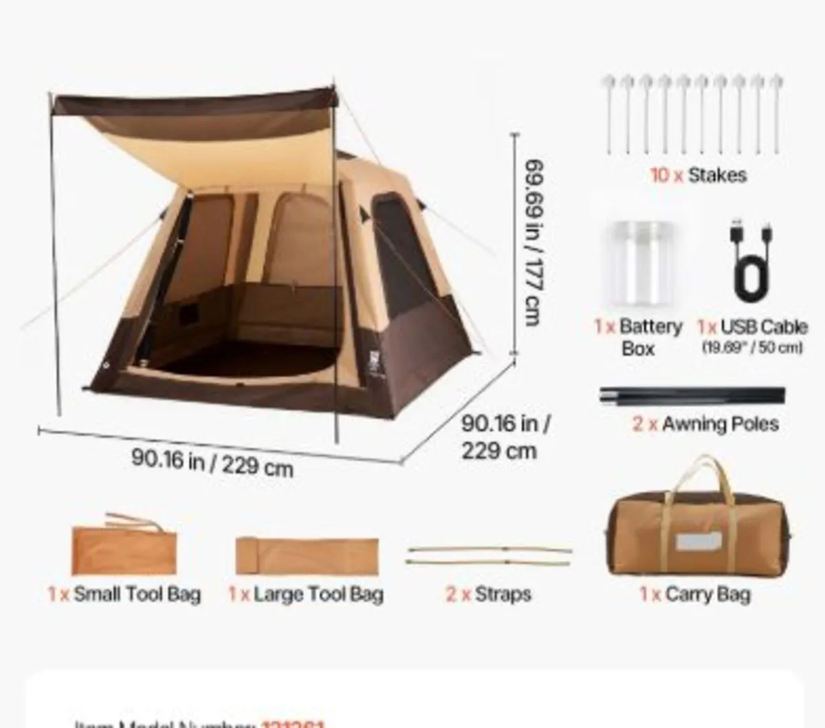 Camping Tent, 4 Person Inflatable Cabin Tent - Image 3