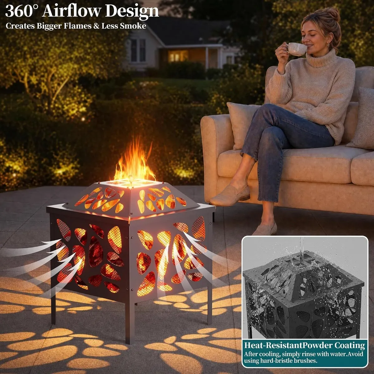 Fire Pit for Outdoor Garden Patio Firepit - Image 3