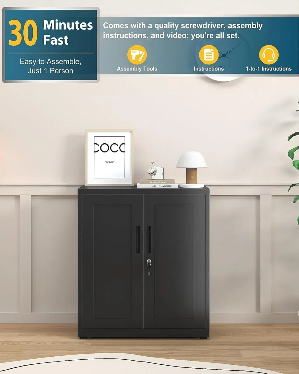 Storage Cabinet Metal Locking Garage Office - Image 3