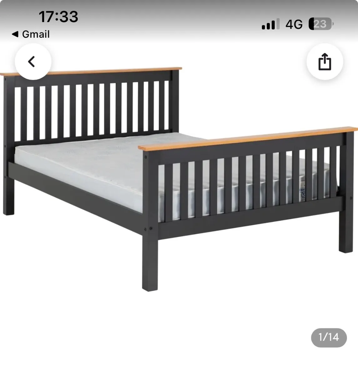 4’6” double bed