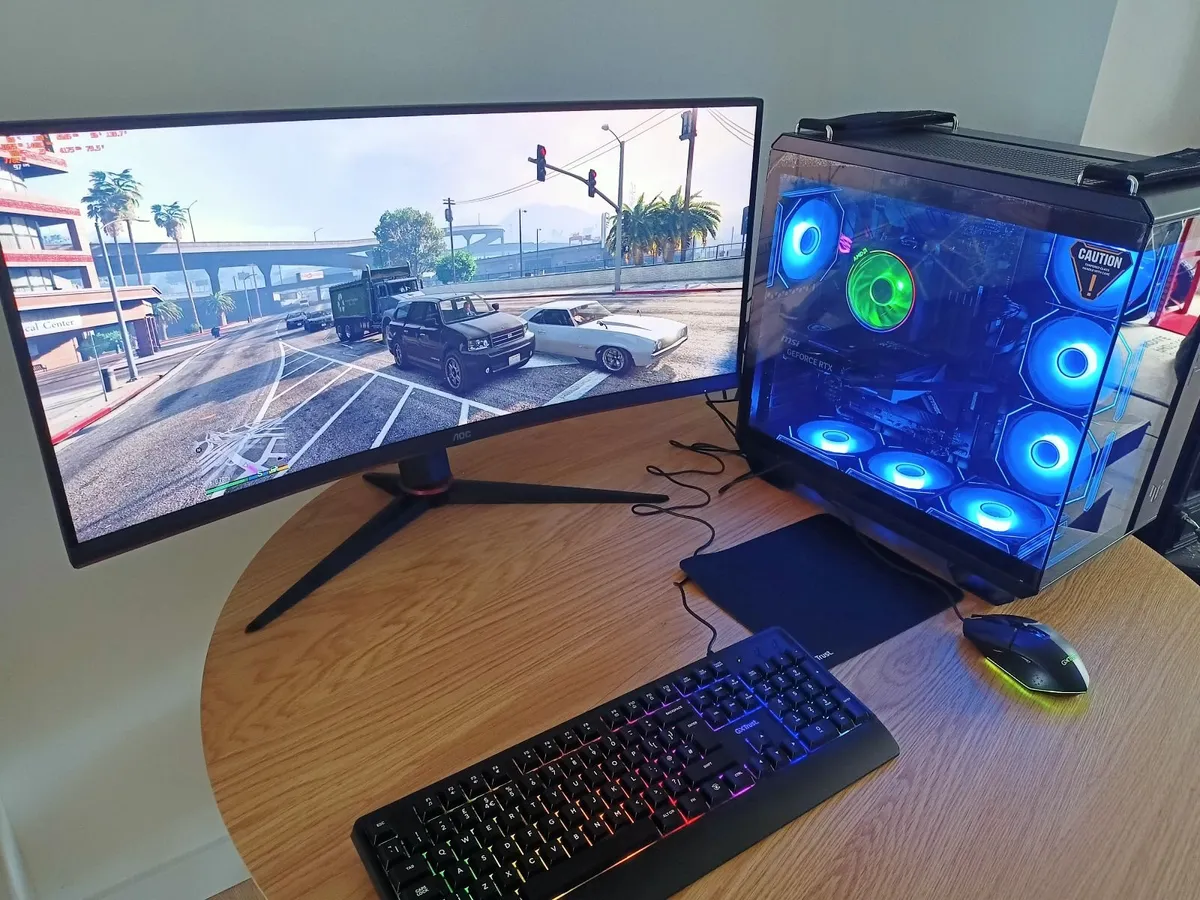 Gaming PC Full setup with monitor mouse keyboard - Image 2