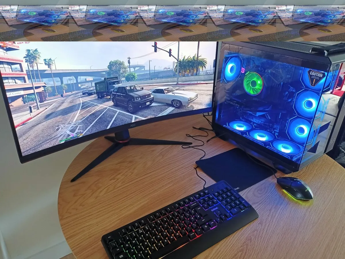 Gaming PC Full setup with monitor mouse keyboard - Image 4