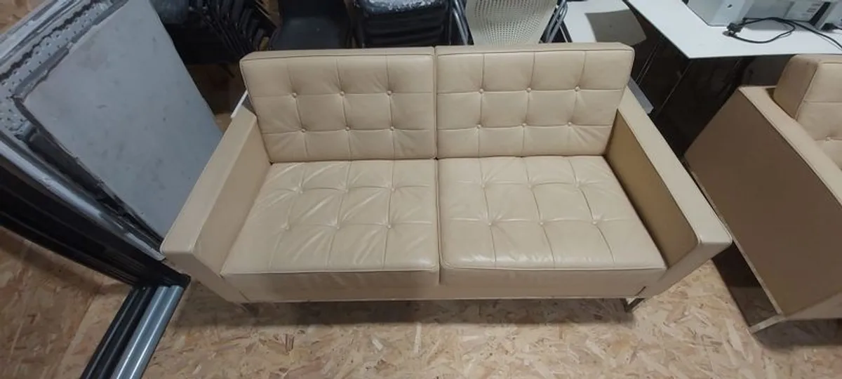 Authentic Florence Knoll Relax 2-Seater Leather So - Image 2