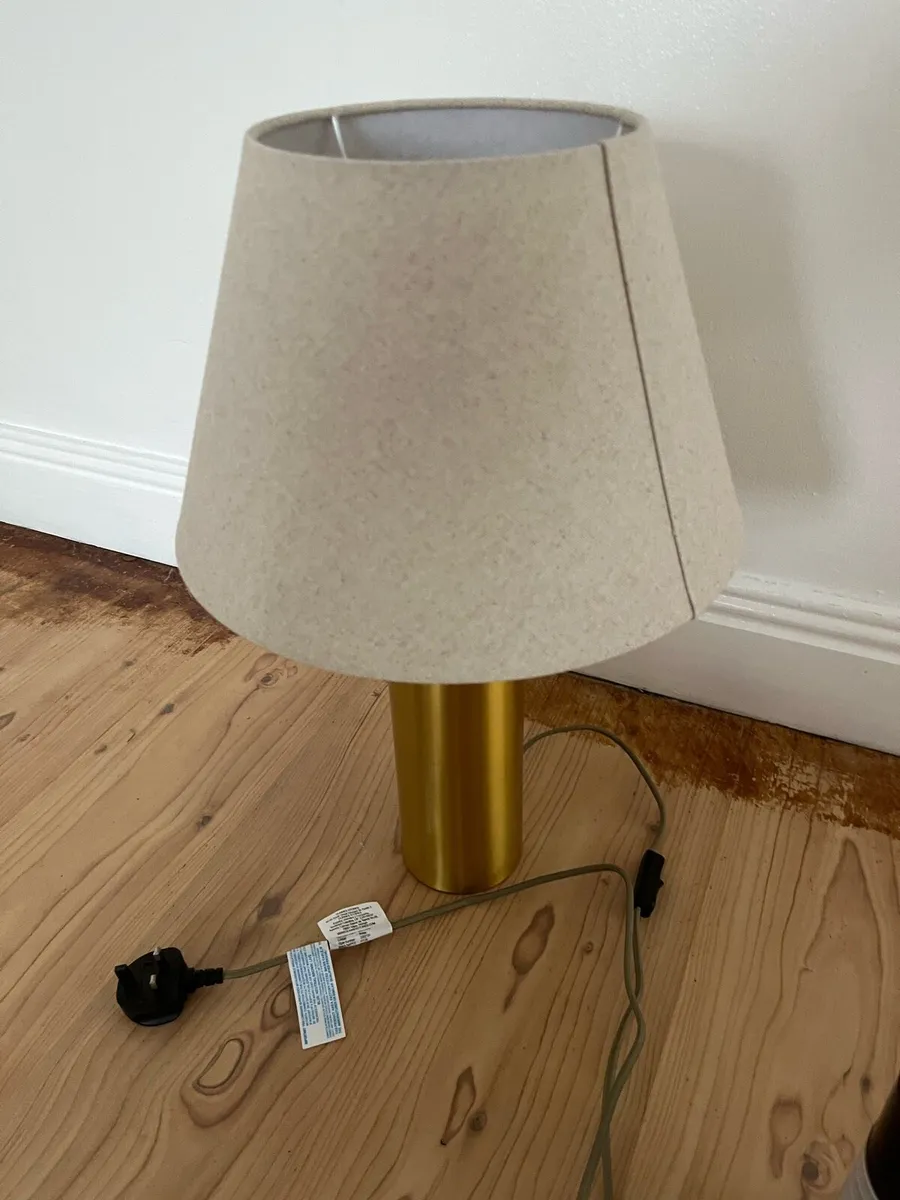 Dunnes Stores Gold Cylinder Table Lamp - Brand New - Image 2