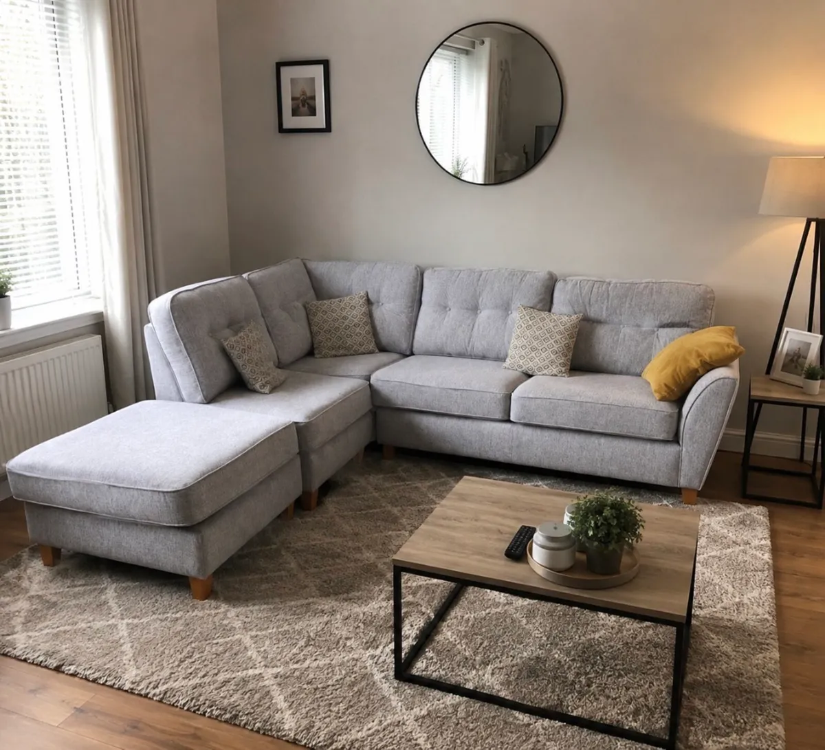 Ez living corner sofa &footstool - Image 1