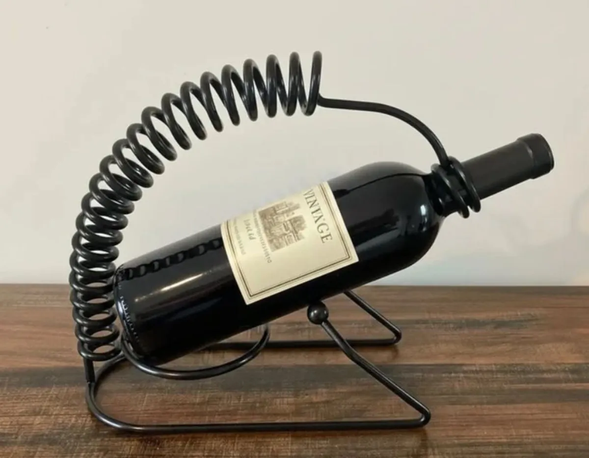 Wine Butler – Spiral Metal Wine Bottle Holder - Image 1