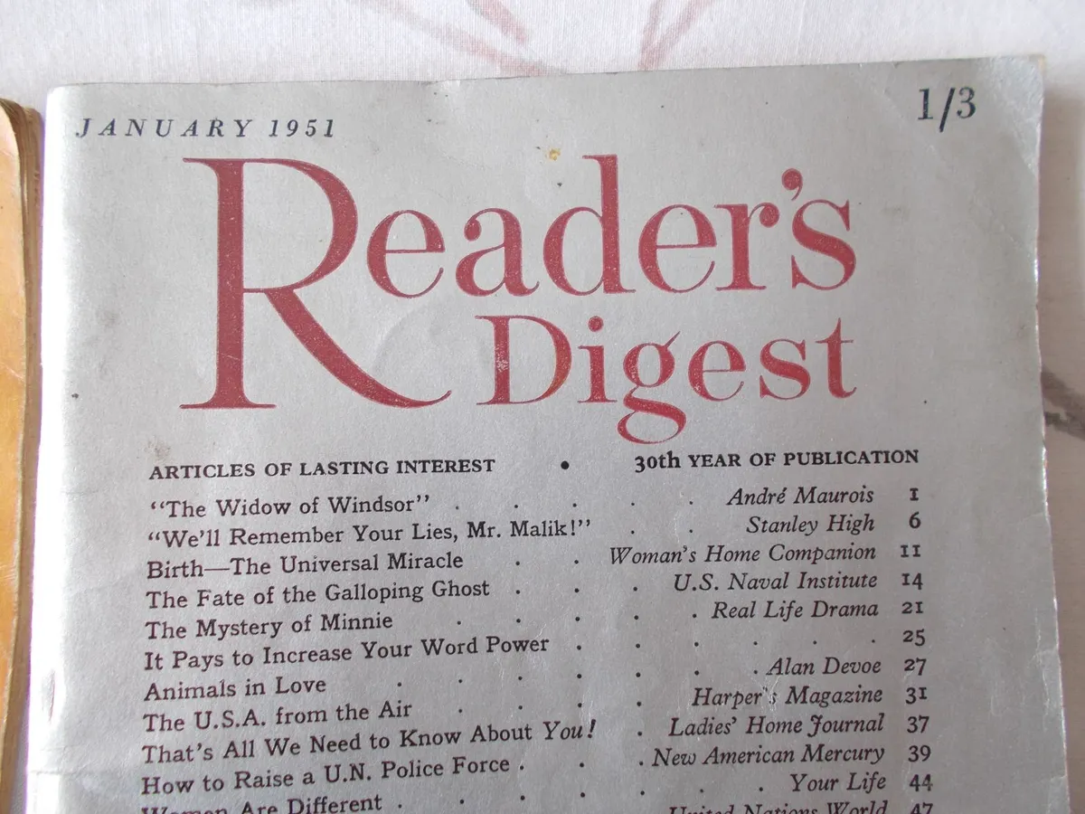 Reader's Digest Mags 1950 & 1951 - Image 2