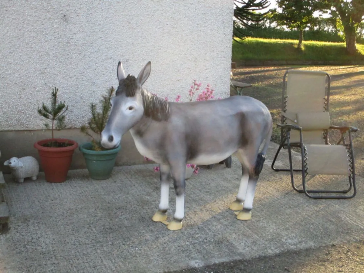 Life-Size Nativity Scene Donkey - Image 1