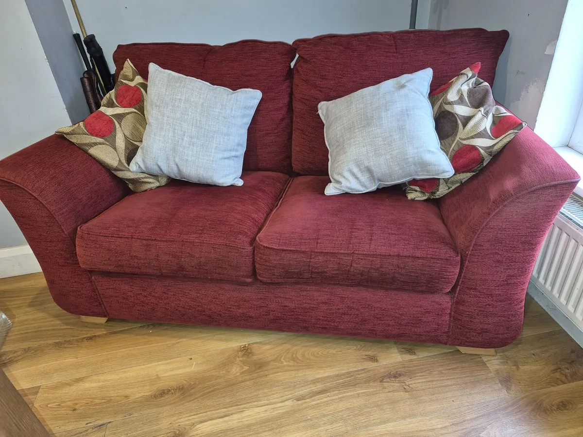 Caseys Burgundy  2 Seater Sofa - Image 1