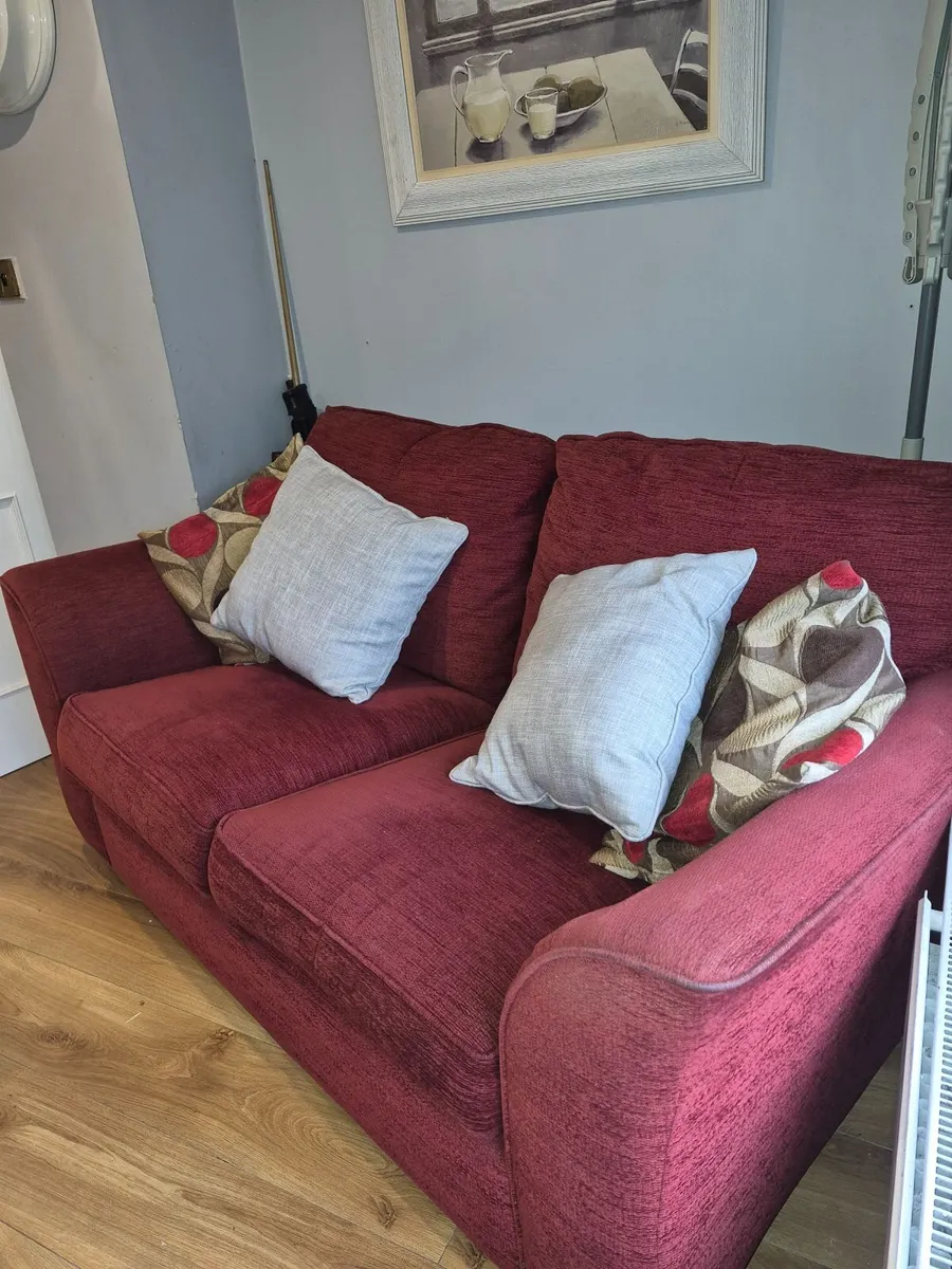 Caseys Burgundy  2 Seater Sofa - Image 2