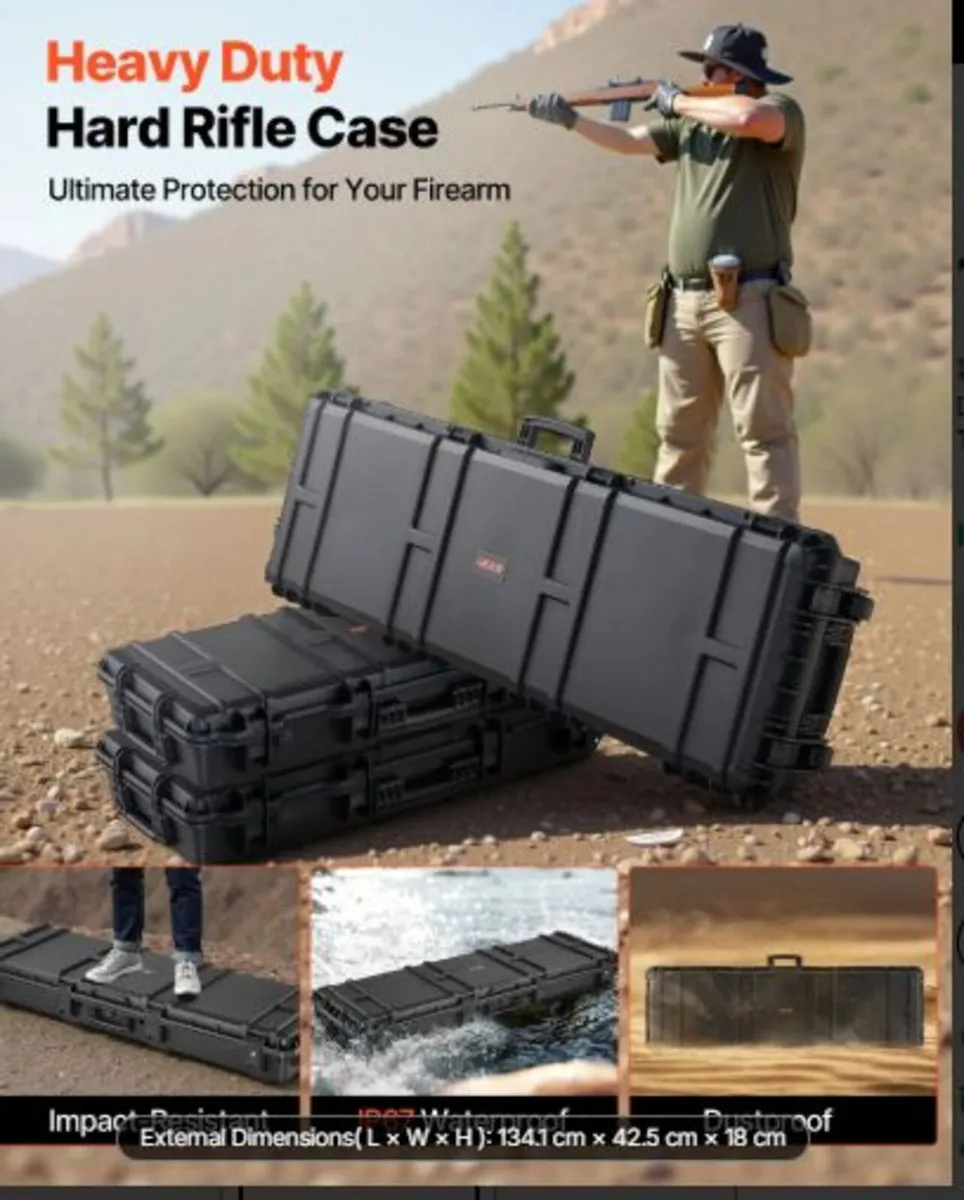 Hard Rifle Case, Lockable Rifle Case with Detachab - Image 2