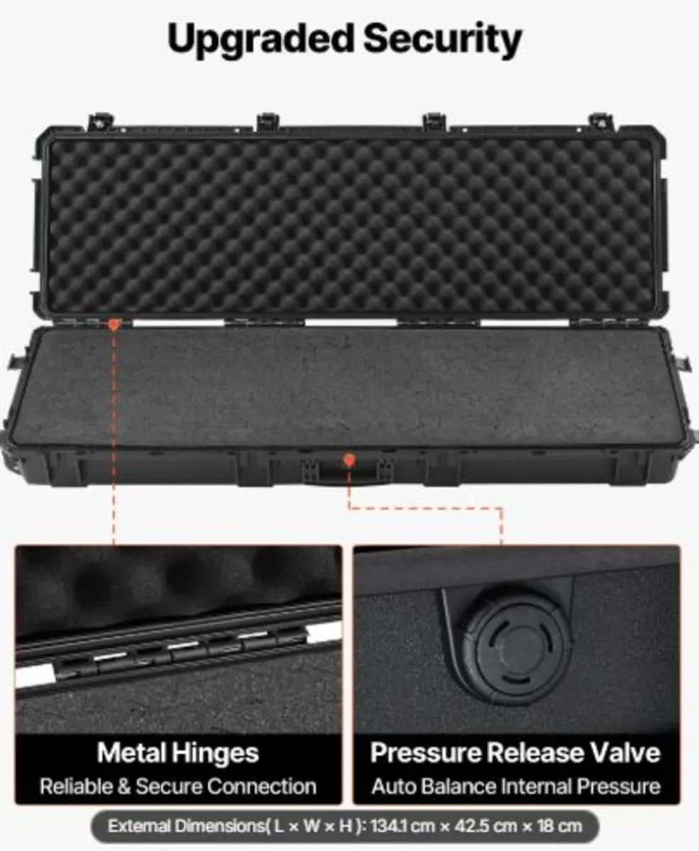 Hard Rifle Case, Lockable Rifle Case with Detachab - Image 3