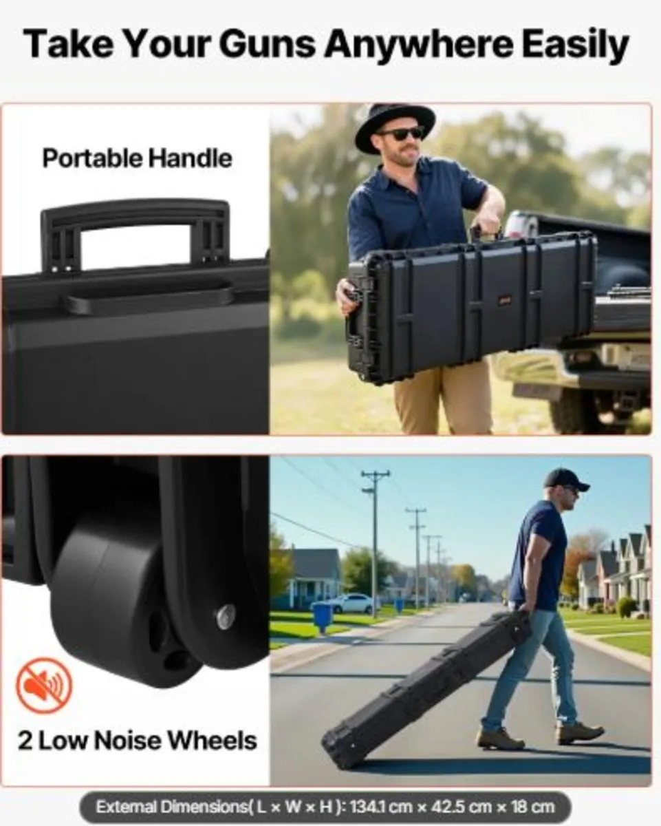 Hard Rifle Case, Lockable Rifle Case with Detachab - Image 4