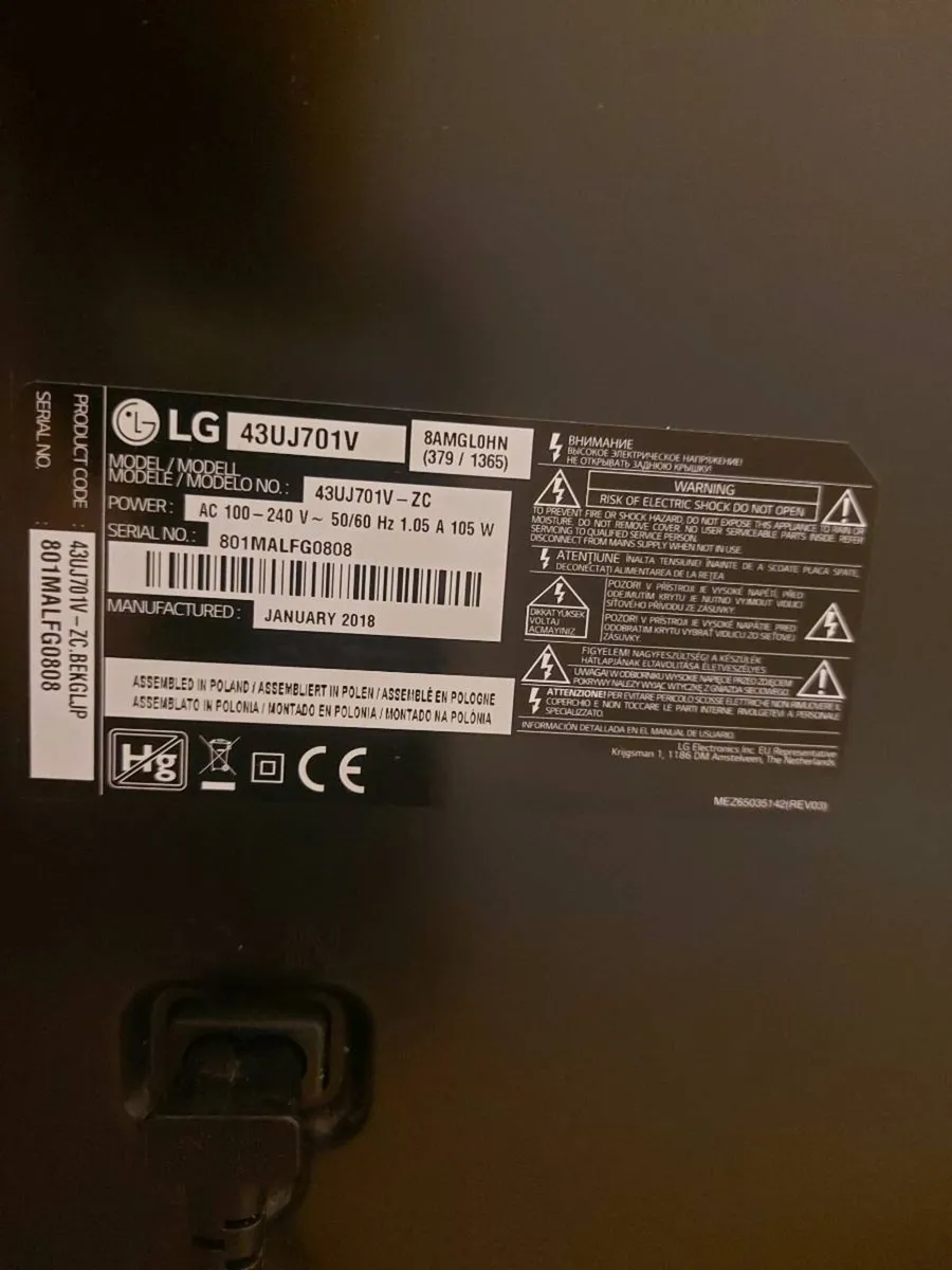 LG 43" 4k UHD smart TV - Image 4