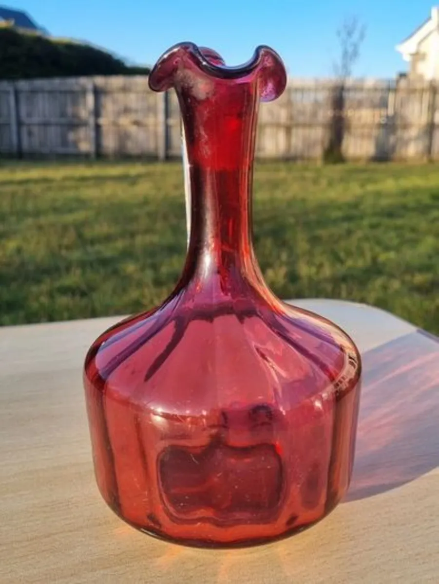 Vintage Ruby Glass Jug - Image 2