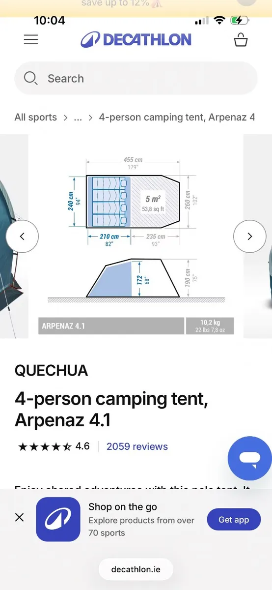 4 man tent - Image 1