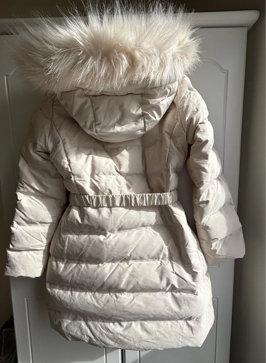 Zara semi long cream belted puffer jacket - Image 2