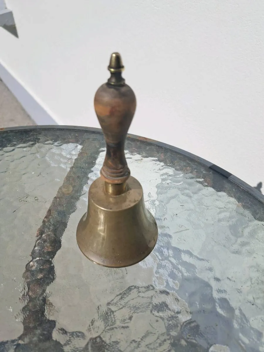 Old brass hand  bell - Image 1