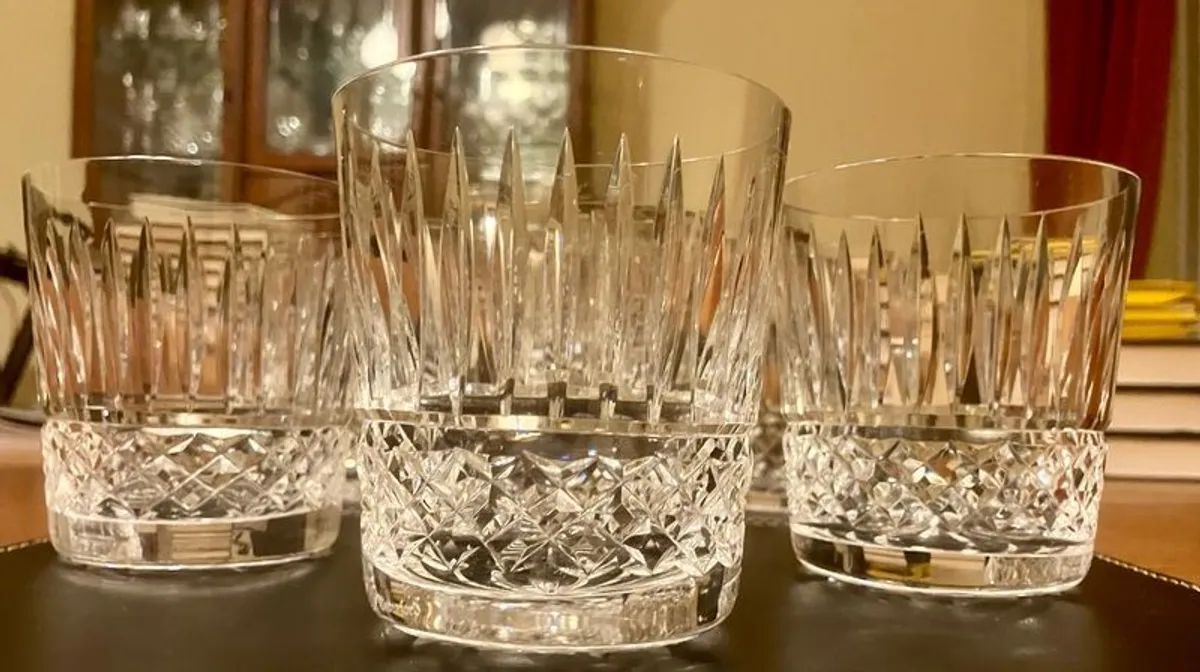 7 Original Waterford Crystal Maeve Tumblers, Mint, 1970s - Image 4