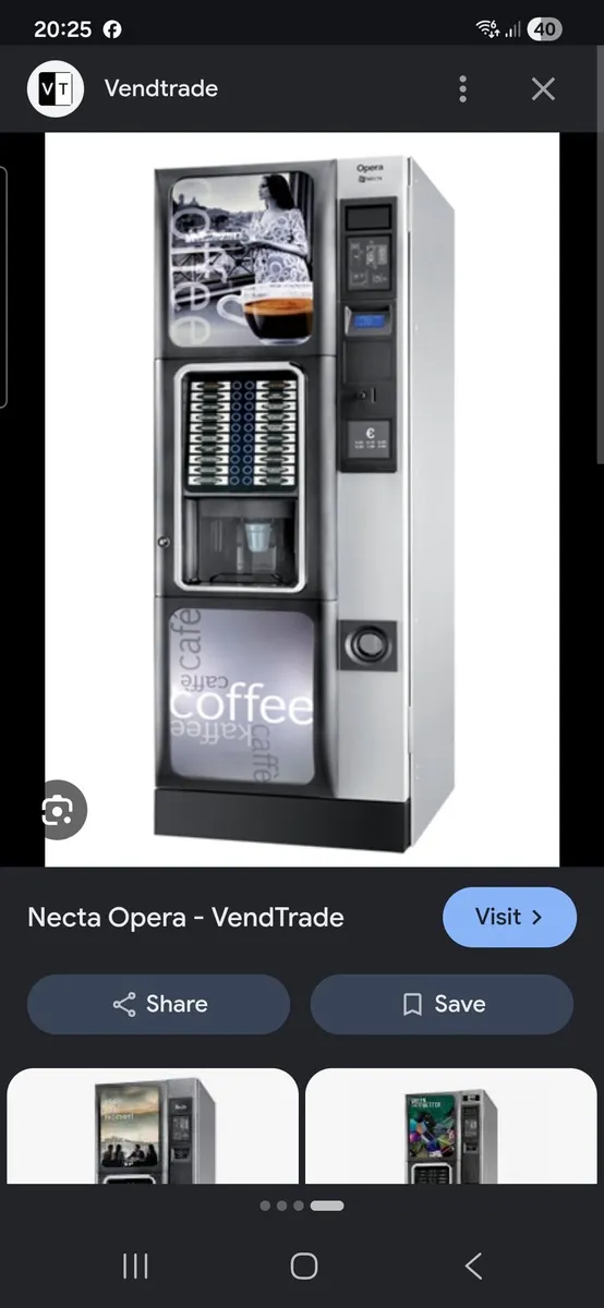 Necta Opera Coffee Vending Machine for Sale
