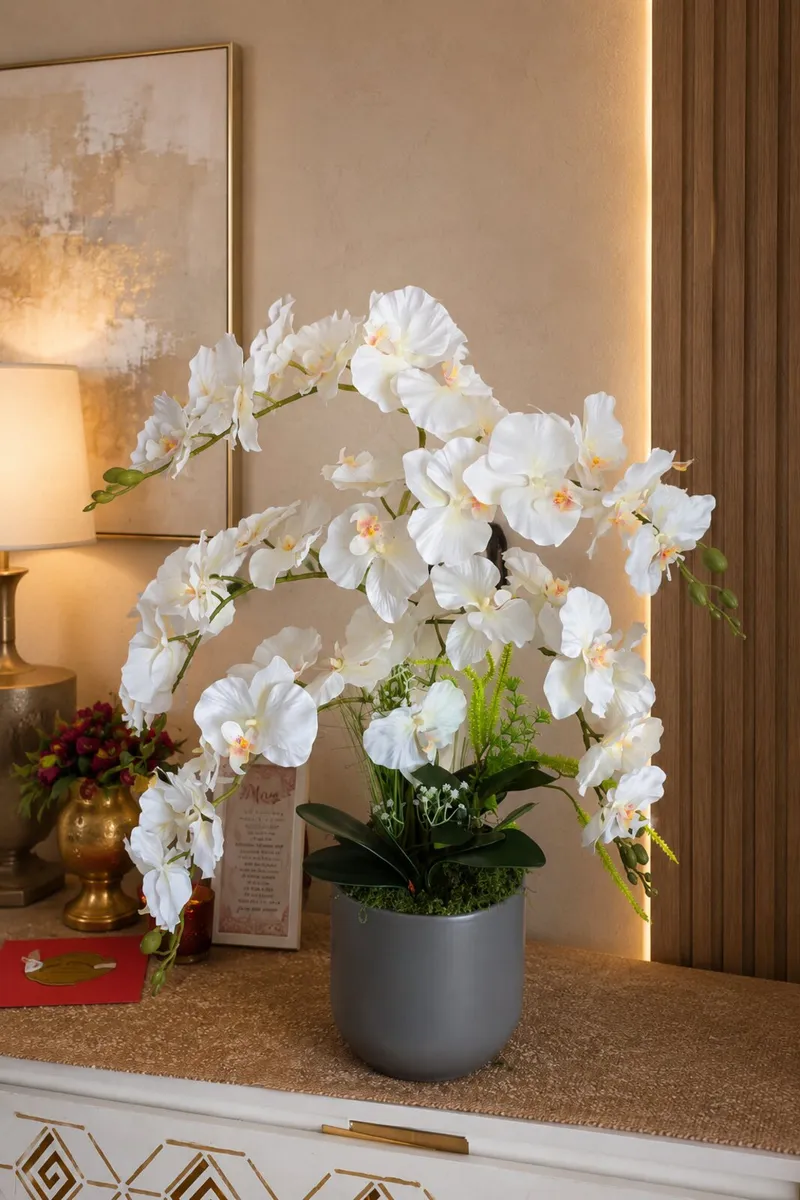 Artificial orchid arrangement