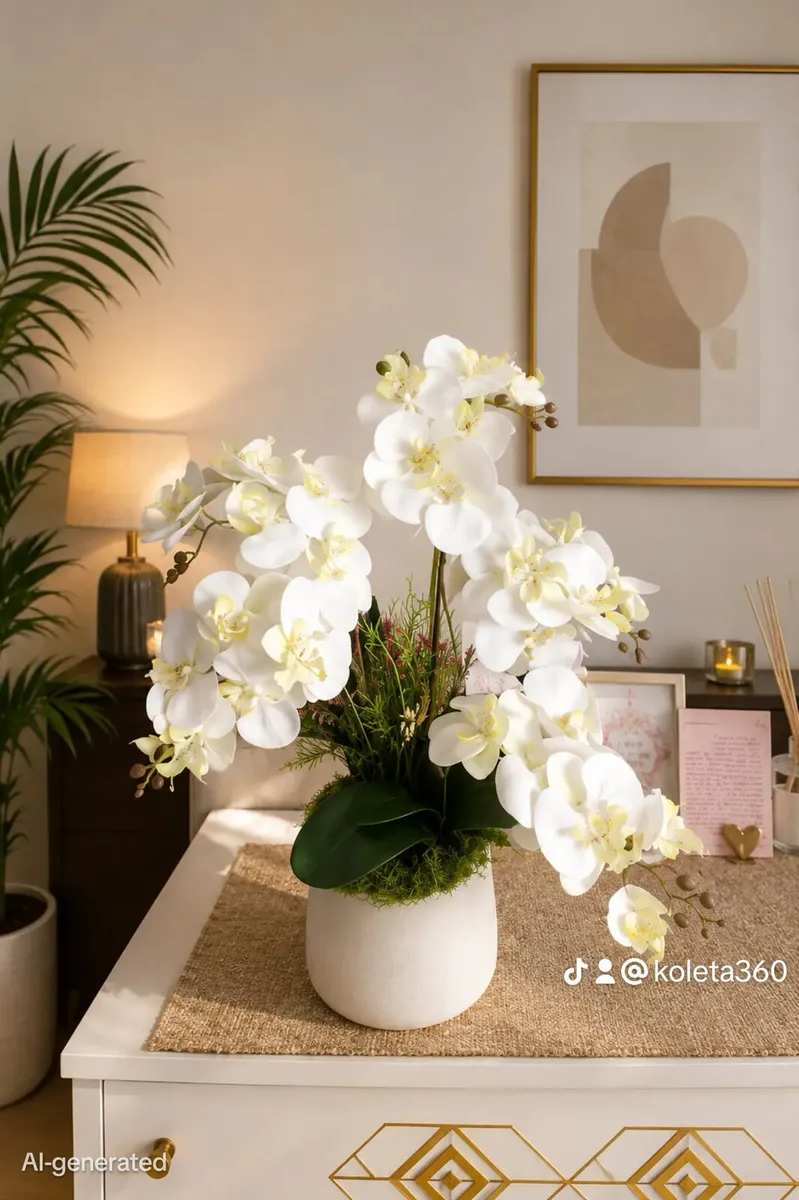 Artificial orchid arrangement