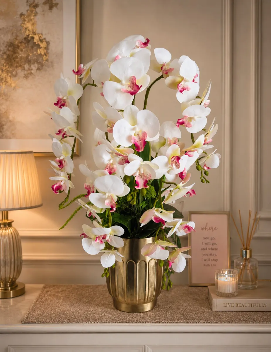 Artificial orchid arrangement