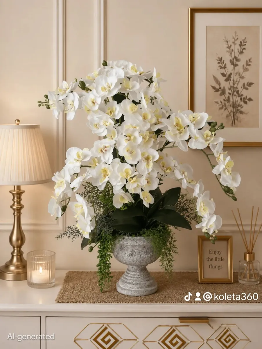 Artificial orchid arrangement