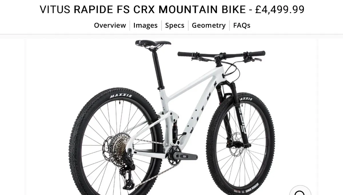Vitus Rapide carbon full suspension mountain bike - Image 1