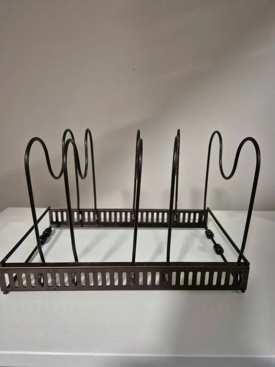 Adjustable Metal Pot Lid & Pan Organiser Rack. - Image 1