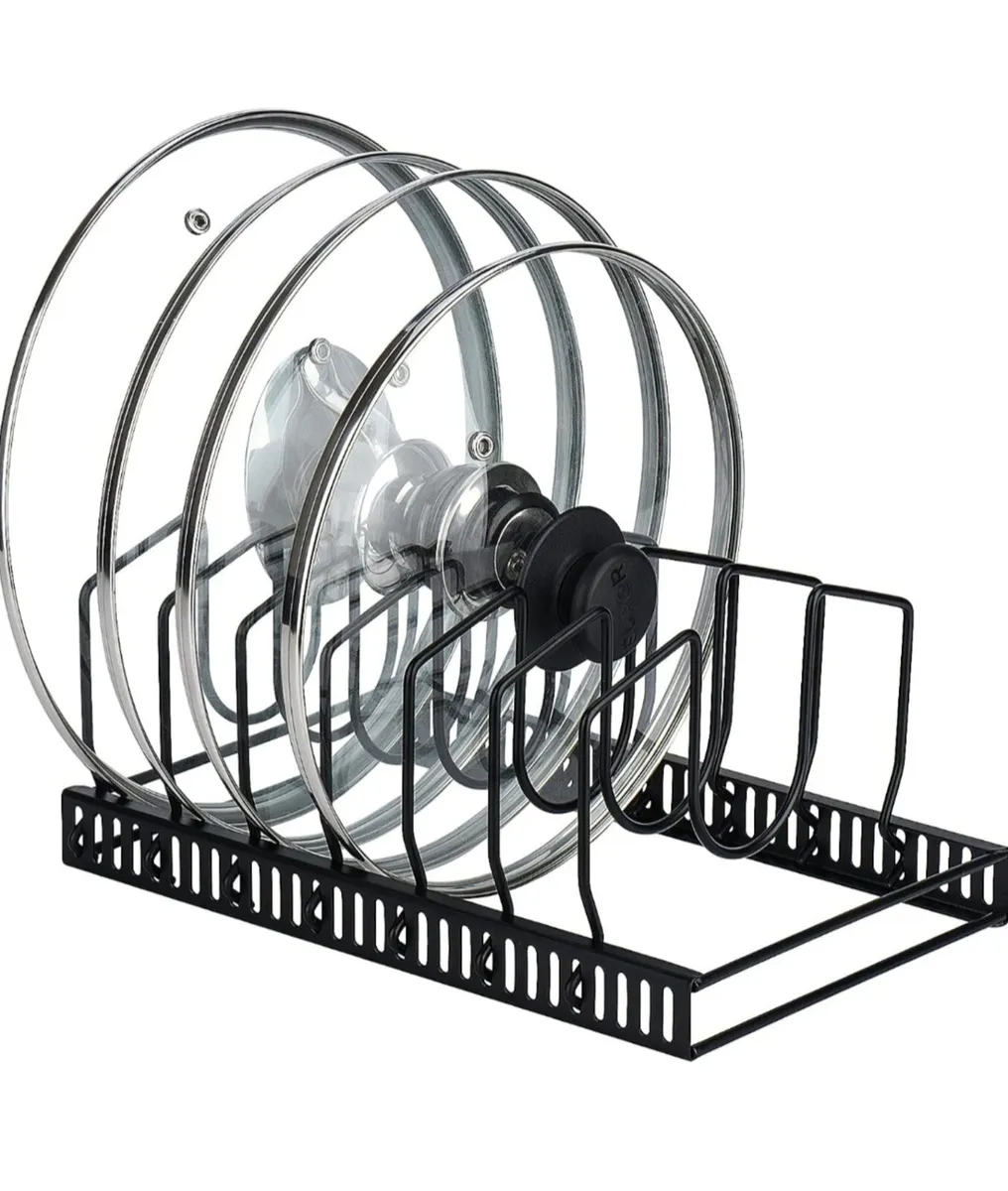 Adjustable Metal Pot Lid & Pan Organiser Rack. - Image 3