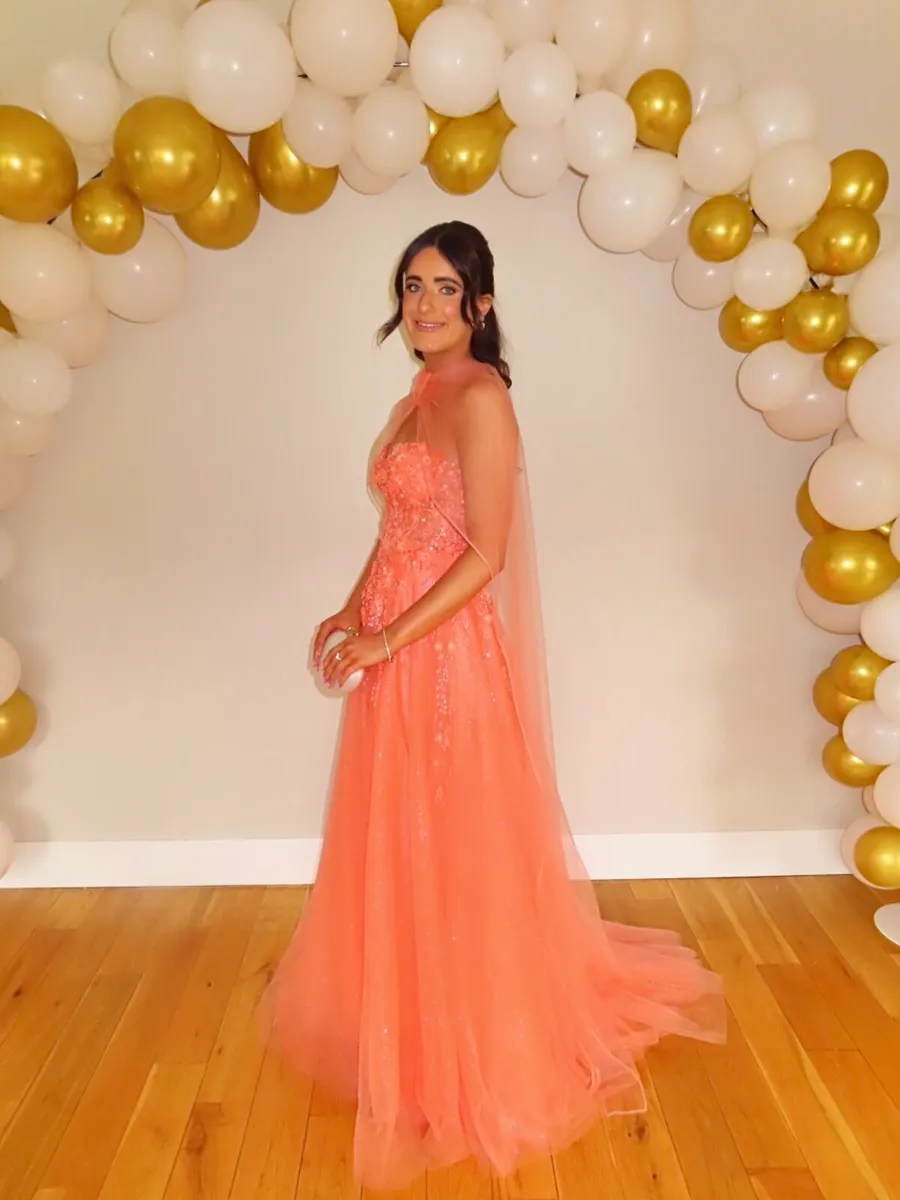 Dani’s Closet Orange Coral Debs Prom Dress Size 8 - Image 1