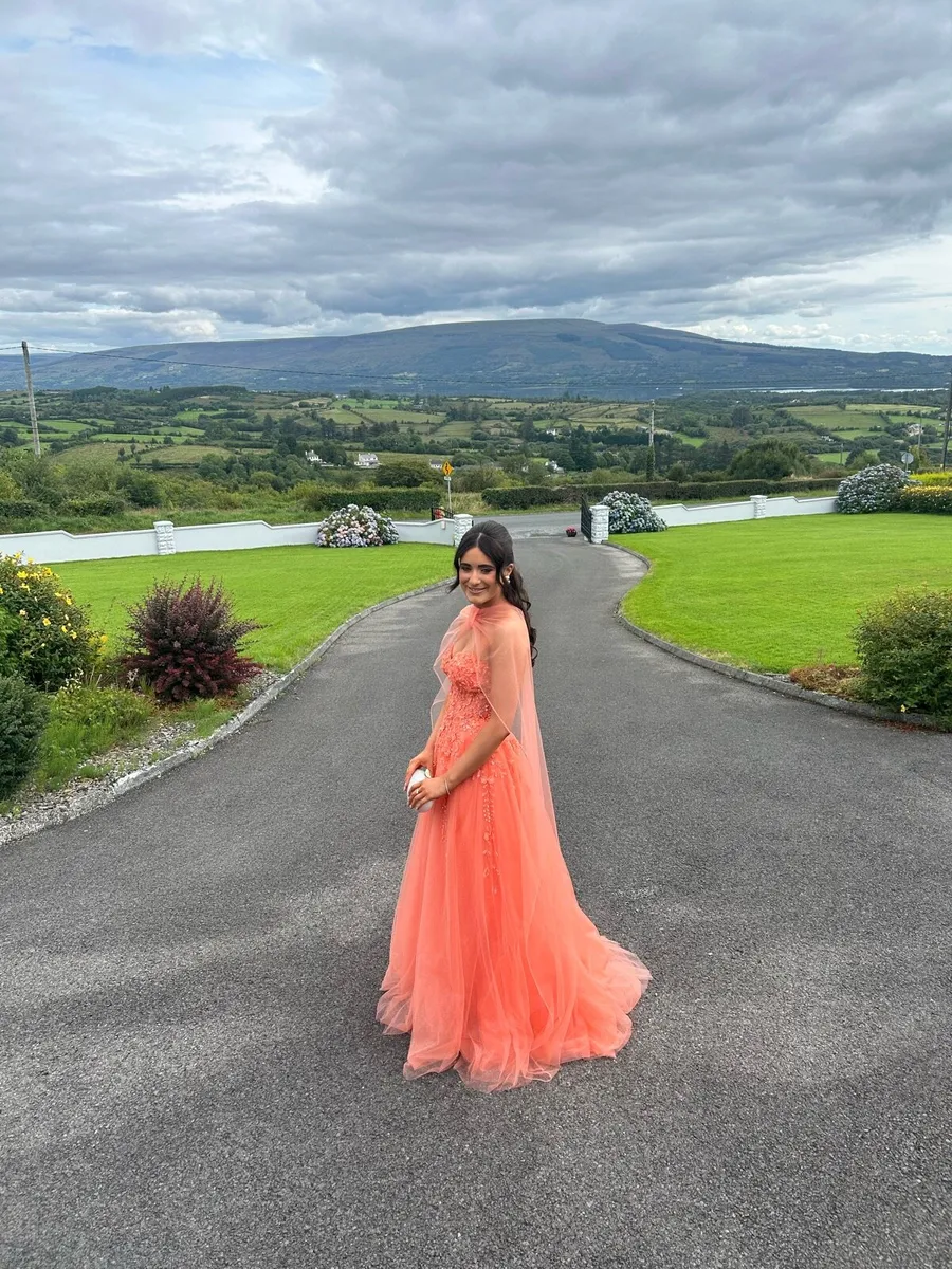 Dani’s Closet Orange Coral Debs Prom Dress Size 8 - Image 4