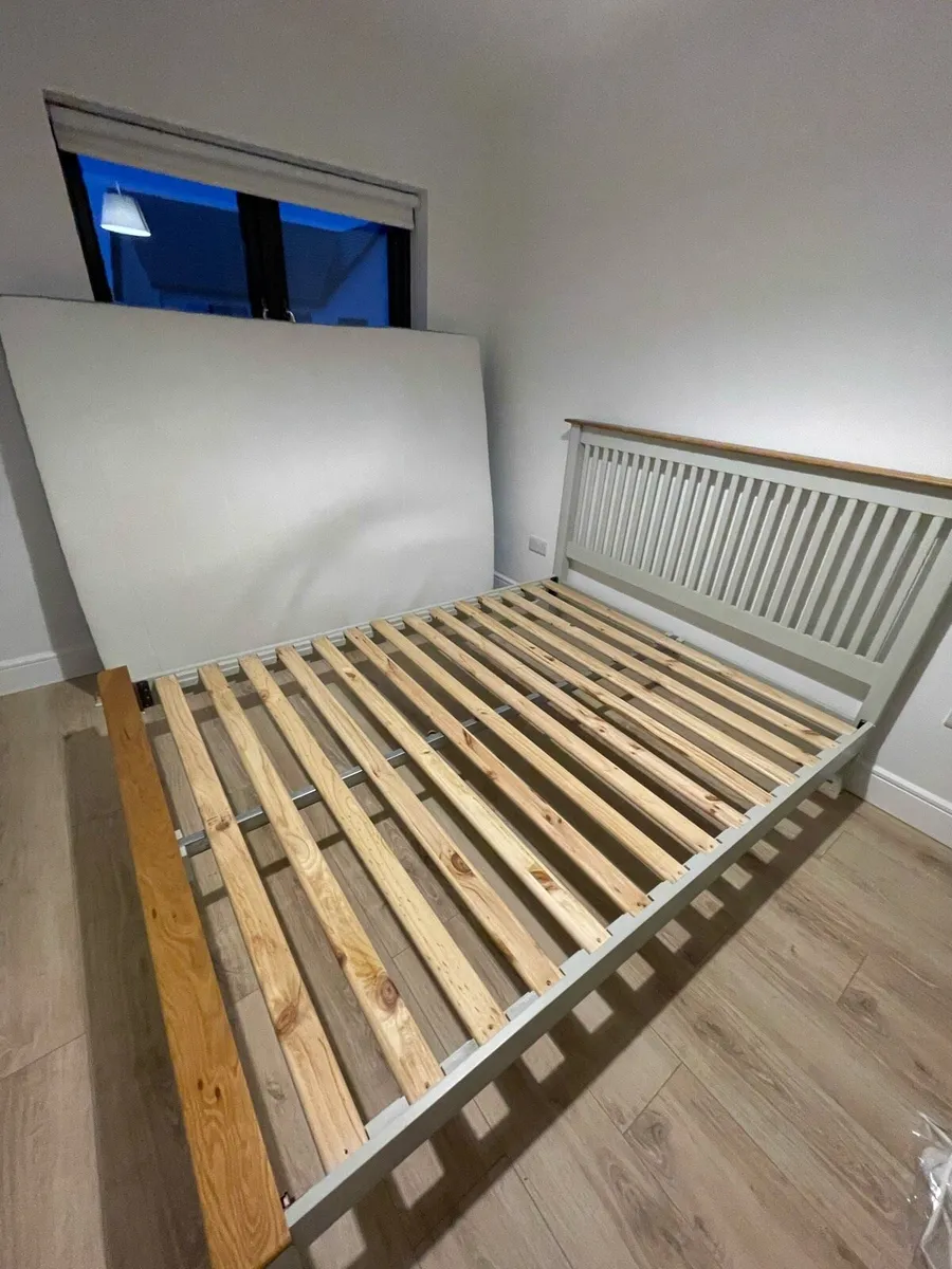 Oak King size bed frame & Mattress - Image 2