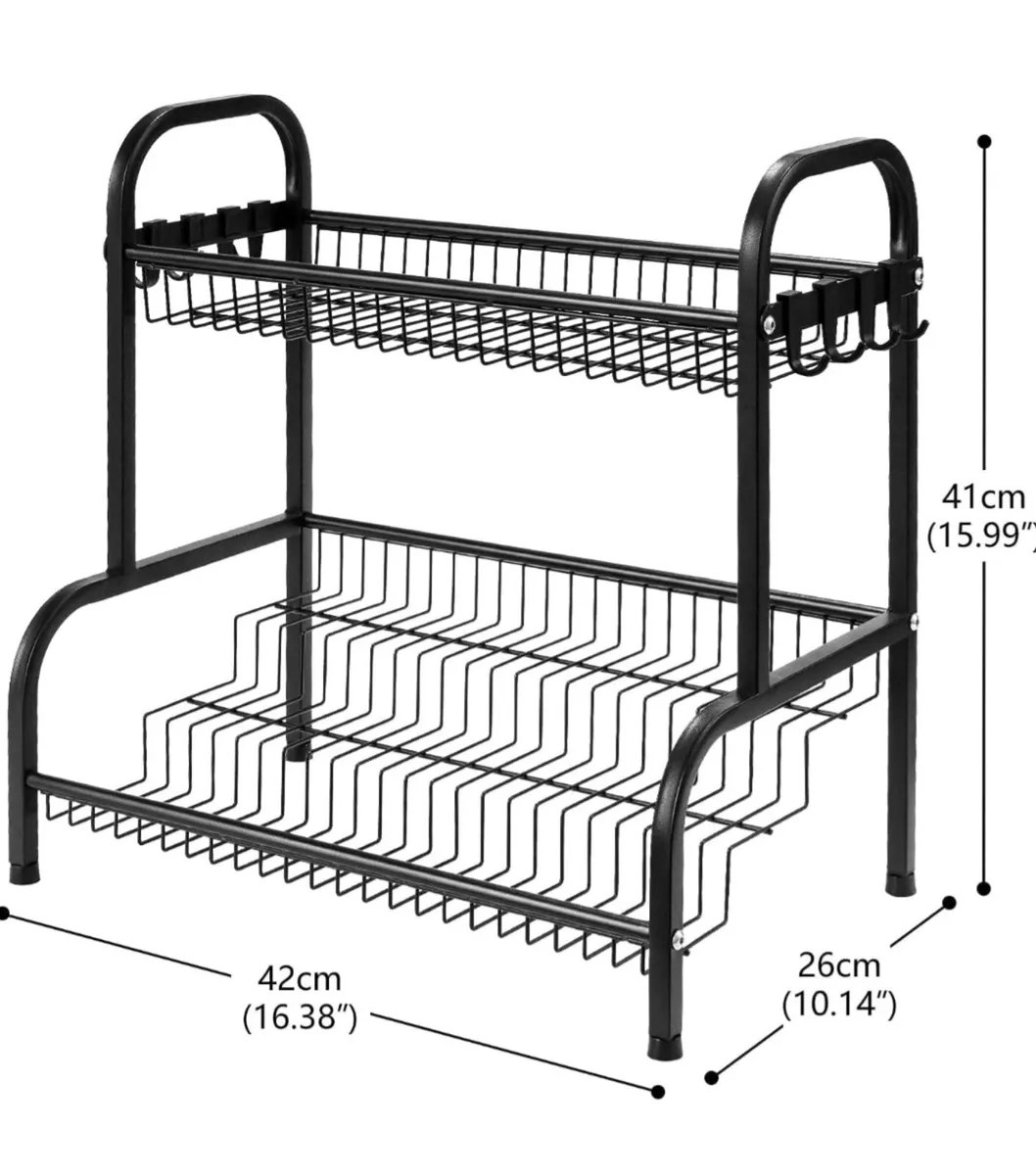 2-Tier Black Metal Countertop Spice Rack / Kitchen - Image 1
