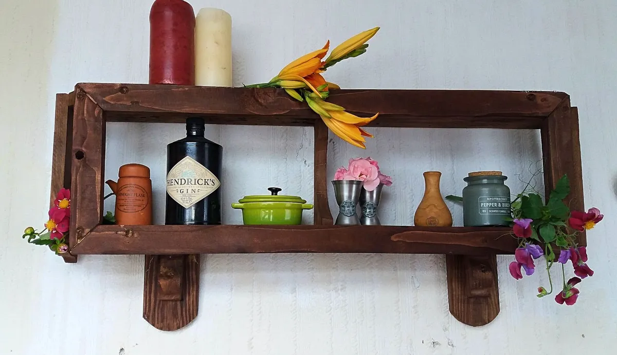 NEW Rustic Cubby Box Floating Shelf / Display - Image 1