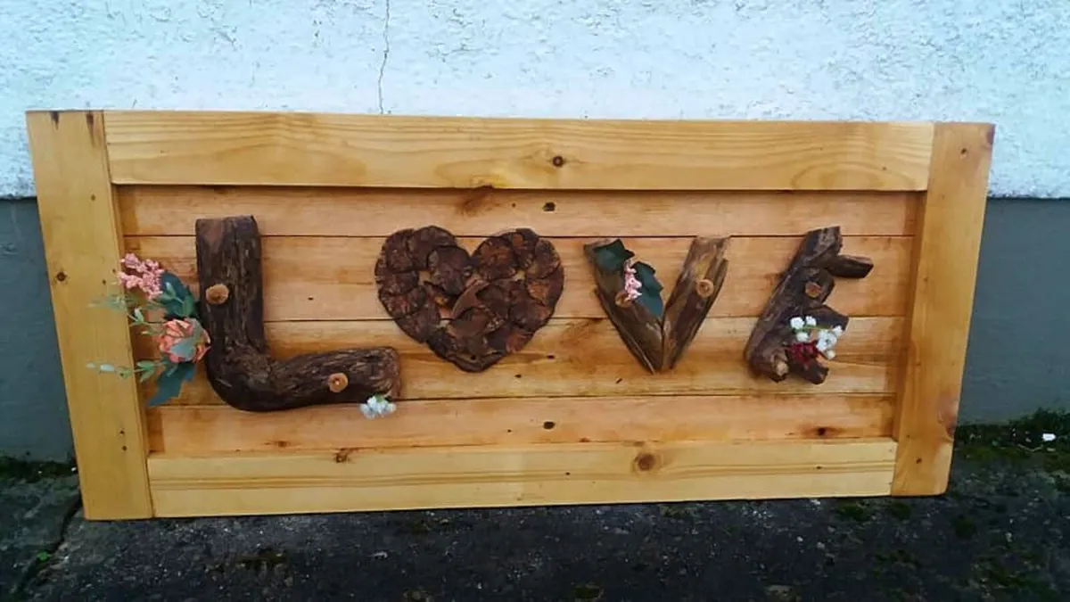 Rustic LOVE Driftwood Floating Art...large - Image 1