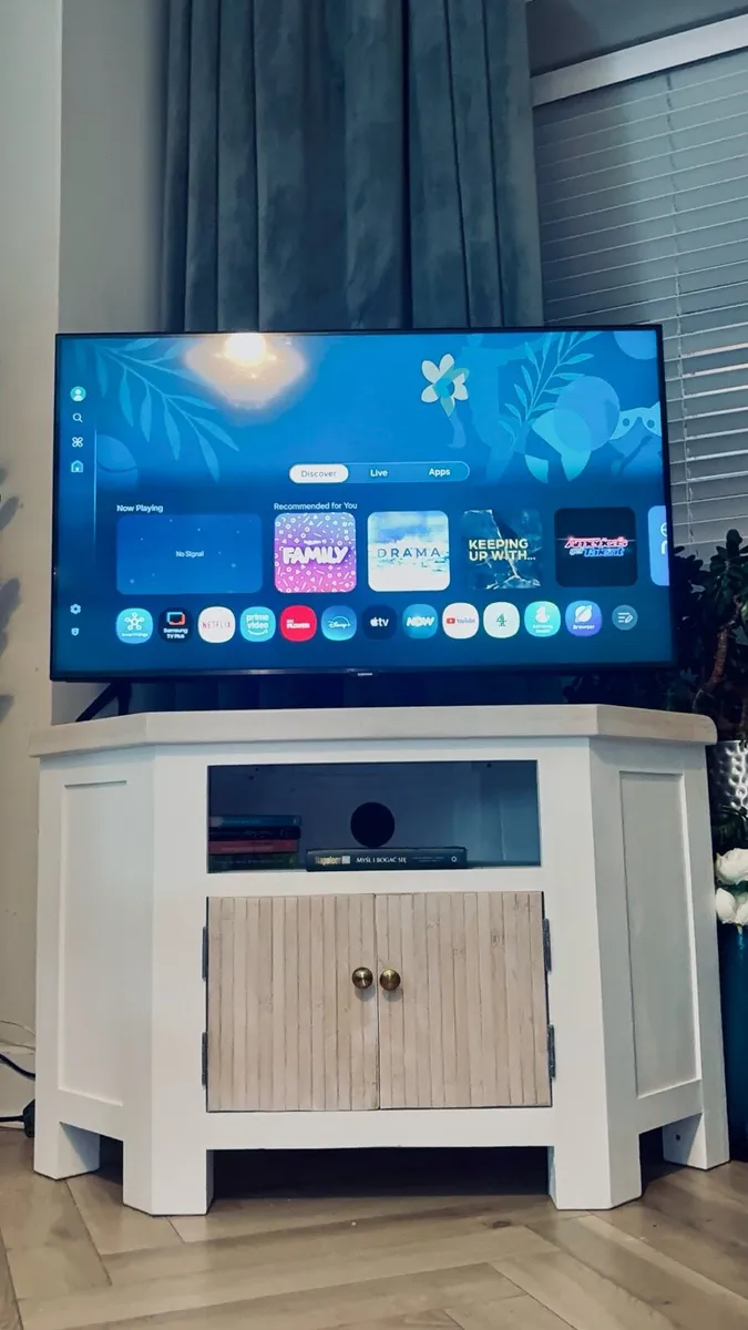 Beautifully transformed Solid Oak corner TV unit - Image 1