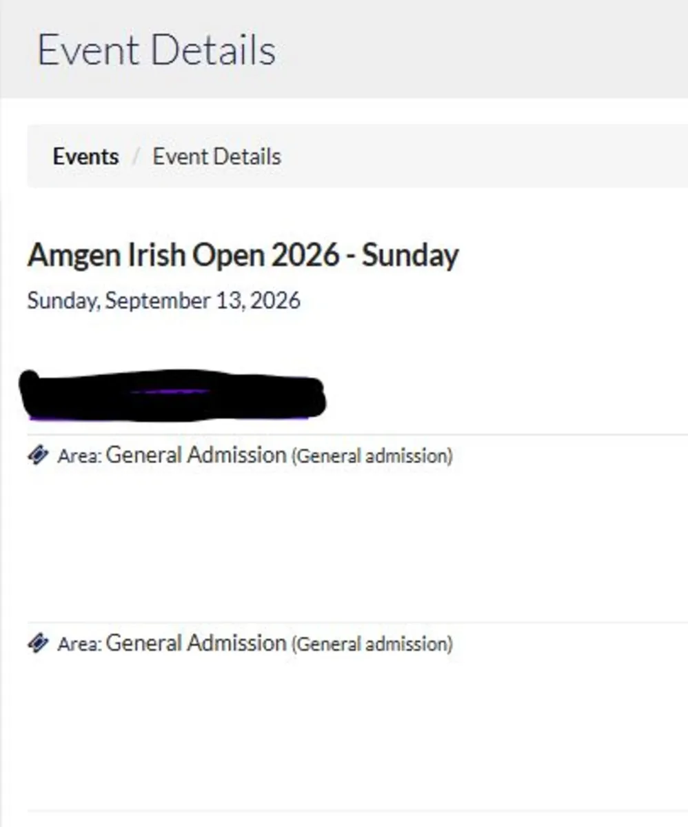 2 no. Irish open sunday tickets - Image 3
