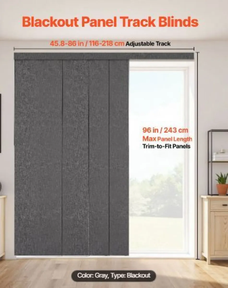 Panel Track Blinds, Extendable Track from 116 cm - Image 1