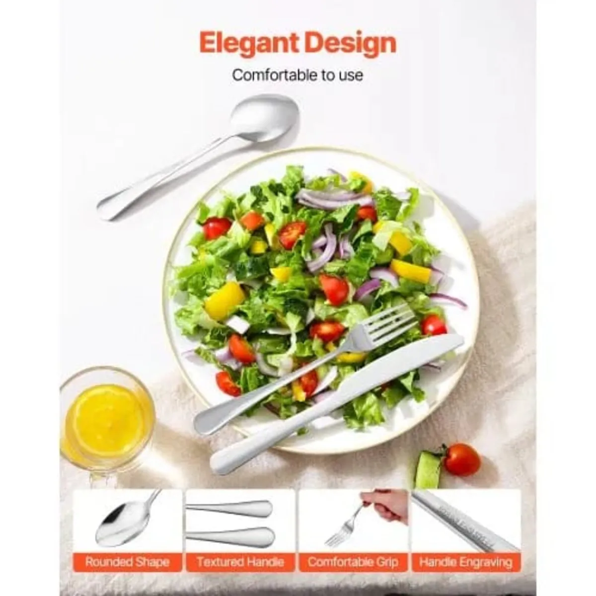 30-Piece Silverware Set, Food-Grade Stainless Stee - Image 2