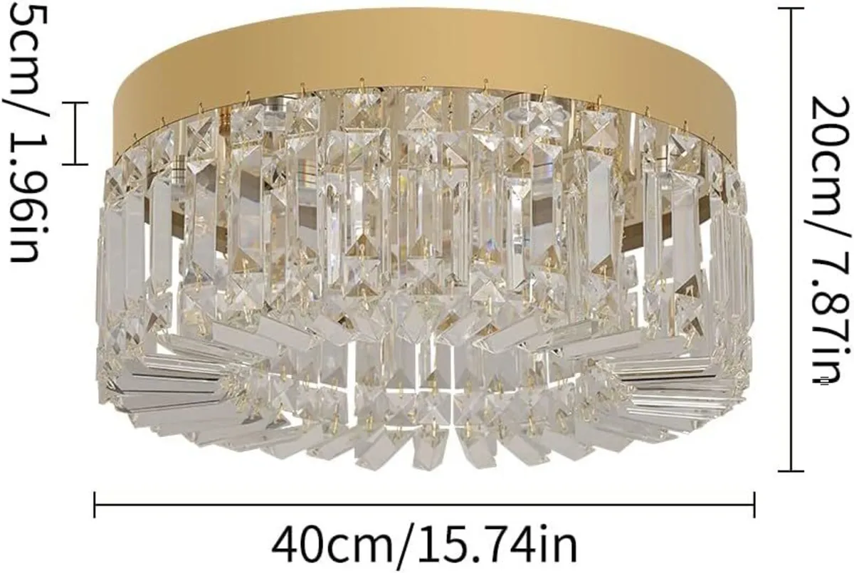 40CM Modern Crystal LED Chandelier for Bedroom - Image 2