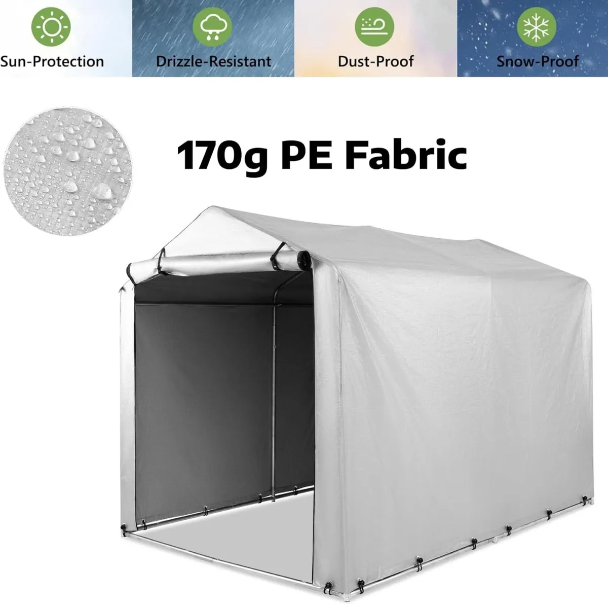 7x5.2FT Garden Storage Shed Waterproof Bike - Image 4