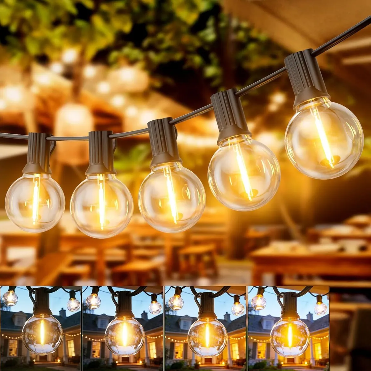LED Outdoor String Lights 200FT 60m Festoon - Image 1