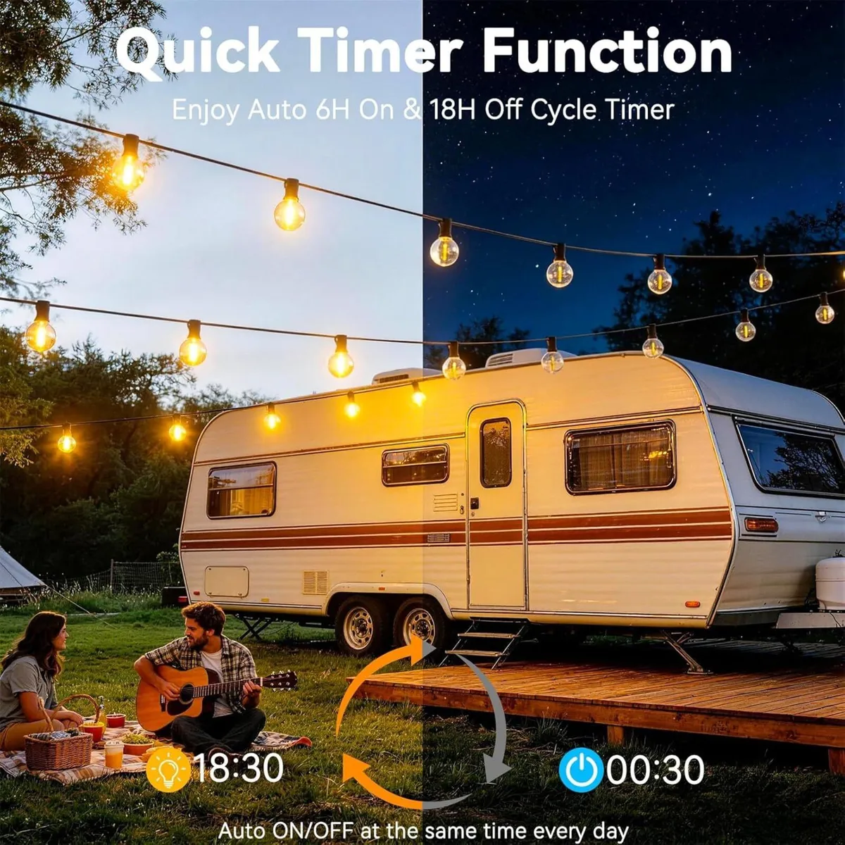 LED Outdoor String Lights 200FT 60m Festoon - Image 3